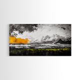 Sunset Seascape, Coastal Wall Art, Modern Beach Decor, Ocean Painting, Large Framed Canvas Print, Living Room Art, Minimalist Art