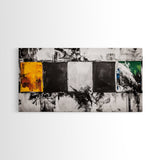 Abstract Blocks, Modern Geometric Art, Black and White Canvas Print, Colorful Wall Decor, Living Room Art, Framed Canvas Print