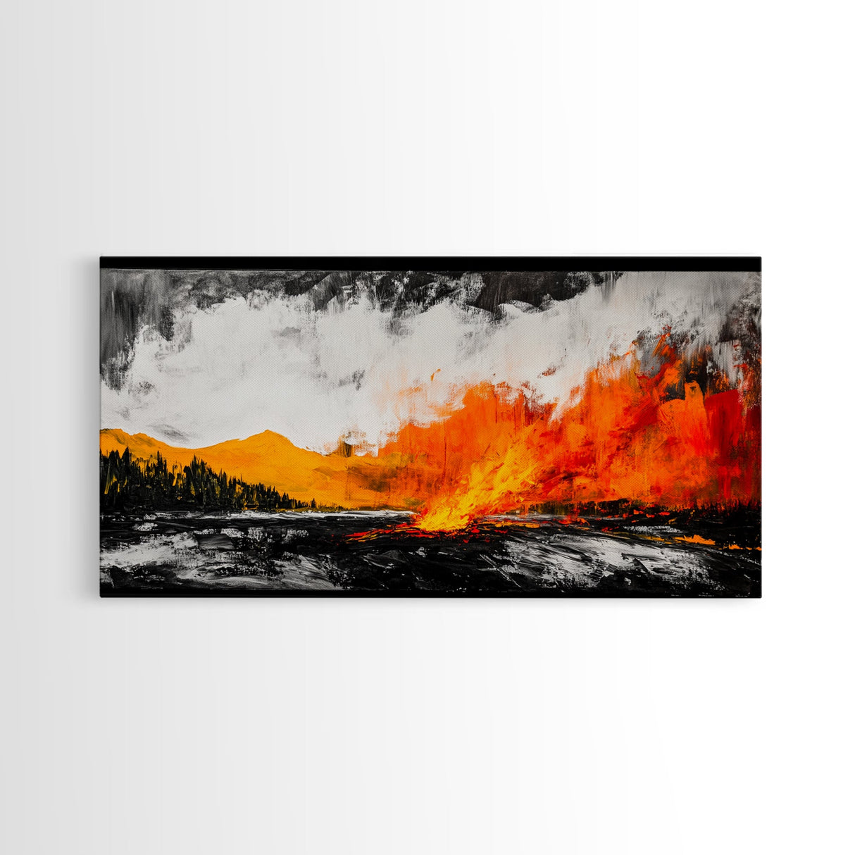 Wildfire, Abstract Art, Nature Wall Decor, Dramatic Print, Modern Art, Living Room Wall Art, Expressive Home Decor, Framed Canvas Print