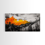 Firestorm, Mountain Art, Nature Abstract, Dramatic Canvas Print, Fall Art, Wilderness Decor, Rustic Living Room, Framed Canvas Print