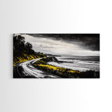 Stormy Beach, Ocean Mist, Coastal Serenity, Canvas Print, Moody Seascape Art, Contemporary Wall Art, Living Room Decor, Nautical Theme