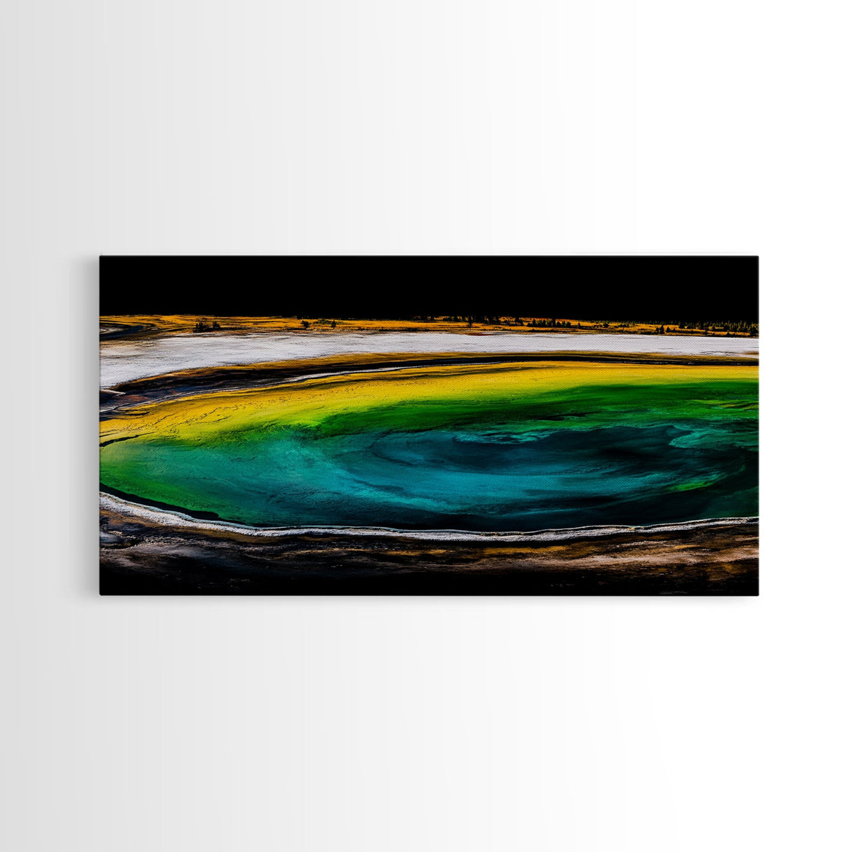 Geothermal Spring, Colorful Earth, Nature's Wonders, Canvas Print, Abstract Landscape Art, Modern Office Wall Decor, Vibrant Home Aesthetic