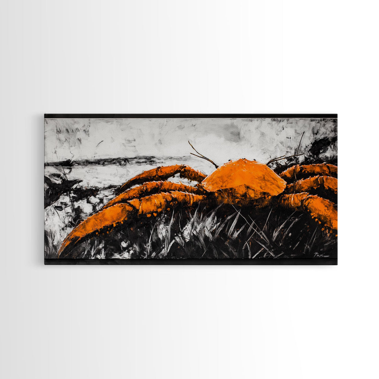 Giant Crab, Bold Coastal Art, Ocean Life, Canvas Print, Seafood Restaurant Wall Decor, Rustic Nautical Theme, Unique Living Room Artwork