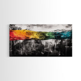 Abstract Expressionist Art, Dripping Paint Canvas, Minimalist Decor, Bold Contemporary Artwork, Modern Gallery Wall, Framed Canvas Print