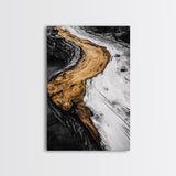 Driftwood, Rustic Nature Art, Framed Canvas Print, Black and White Photography, Earthy Tones, Beach House Decor, Minimalist Home Art