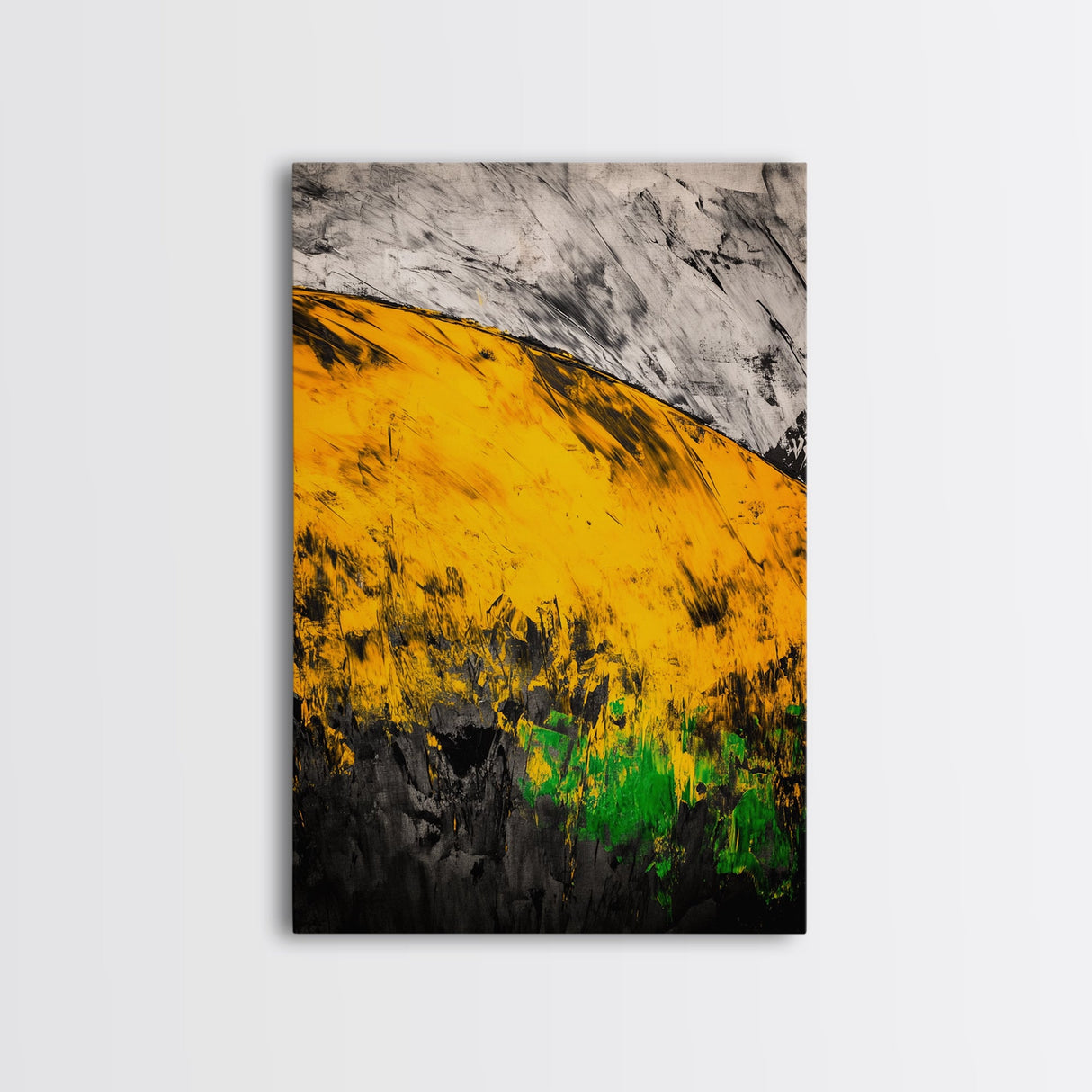 Golden Hills, Abstract Landscape, Earthy Tones, Autumn Wall Art, Warm Color Palette, Nature Inspired, Living Room Art, Framed Canvas Print
