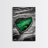 Emerald Pool, Abstract Geode, Nature Art, Textured Painting, Framed Canvas Print, Modern Earth Tones, Office Wall Art, Luxe Home Decor