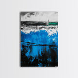 Ocean Waves, Abstract Seascape, Blue Wall Art, Coastal Decor, Modern Nautical, Large Wall Art, Living Room, Canvas Print, Gift Idea