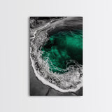 Ocean, Emerald Waters, Coastal Wall Art, Framed Canvas Print, Beach Aesthetic, Nautical Decor, Sea Foam Waves, Tranquil View