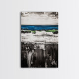 Abstract River, Black and White, Nature Art, Canvas Print, Serene Landscape, Minimalist Home Decor, Modern Wall Art