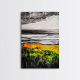 Golden Meadow, Wild Grasses, Tranquil Beach, Framed Canvas Print, Nature Wall Art, Fall Decor, Minimalist Landscape