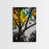 Autumn Tree, Colorful Wall Art, Vibrant Home Decor, Modern Nature Painting, Boho Wall Print, Seasonal Aesthetic, Canvas Print