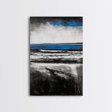 Ocean Waves, Minimalist Coastal Art, Seaside Wall Decor, Contemporary Beach Scene, Modern Home Artwork, Canvas Print