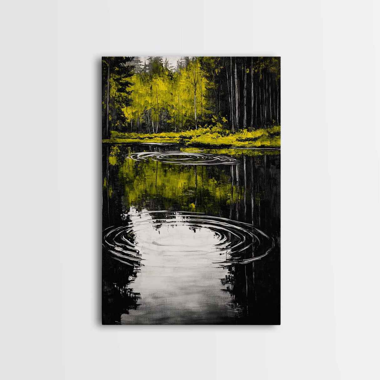 Forest Reflection, Nature Canvas Print, Black and White Photography, Zen Wall Art, Tranquil Home Decor, Modern Landscape Artwork