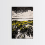 Dune Grass, Coastal Landscape Wall Art, Beach House Decor, Serene Nature Print, Rustic Seaside Art, Framed Canvas Print