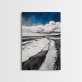Sandy Path, Tranquil Beach Wall Art, Minimalist Coastal Home Decor, Nature Landscape Print, Ocean Retreat, Framed Canvas Print