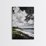 Castle View, Dramatic Seascape Art, Coastal Landscape Print, Nautical Decor, Ocean Lover Gift, Framed Canvas Print, Travel Aesthetic