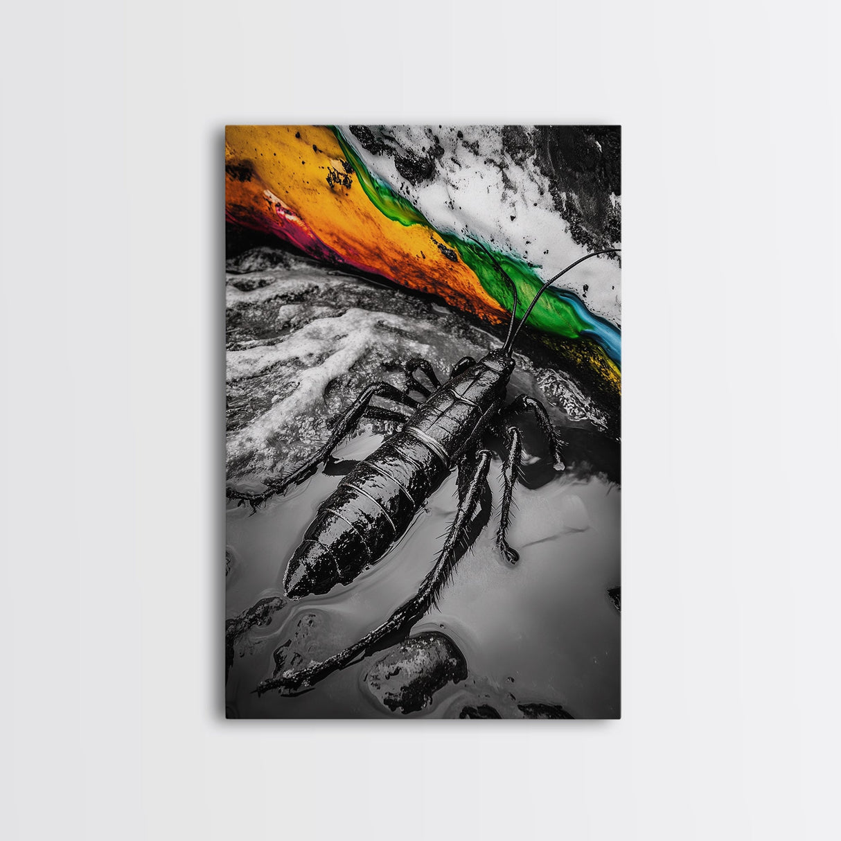 Lobster Art, Coastal Wall Decor, Ocean Life Print, Black and White Art, Nautical Theme, Canvas Print, Beach House Wall Art