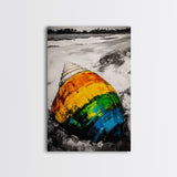 Seashell Painting, Colorful Coastal Art, Beach House Wall Decor, Ocean Inspired Print, Framed Canvas Print, Nautical Wall Art