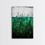 Abstract Grassland, Green Nature Art, Minimalist Botanical Wall Decor, Earthy Modern Print, Framed Canvas Print, Living Room Wall Art