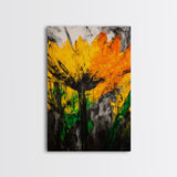 Sunflower Bloom, Fall Wall Art, Framed Canvas Print, Yellow Floral Art, Rustic Farmhouse Decor, Boho Kitchen Art, Country Home