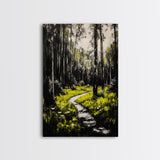 Forest, path, nature, light, Canvas Print, scenic landscape, peaceful art, living room wall art, nature lover gift, modern rustic home decor