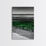 Ocean Waves, Coastal Wall Art, Beach House Decor, Canvas Print, Nautical Artwork, Minimalist Seascape, Blue and Green Painting