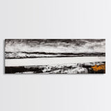 Moody Lake, Black and White Landscape, Canvas Print, Rustic Wall Art, Cabin Decor, Modern Minimalist Art, Office Artwork