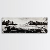 Driftwood Beach, Coastal Landscape, Framed Canvas Print, Black and White Wall Art, Nature Photography Style, Serene Home Decor, Bedroom Art