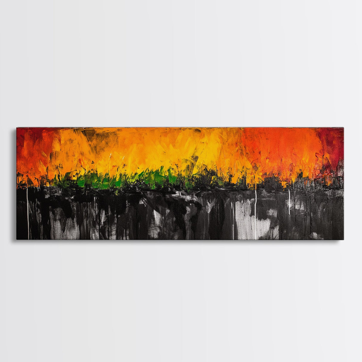 Fiery Abstract, Autumn Tones, Modern Expressionist, Framed Canvas Print, Fall Home Decor, Contemporary Art, Bold Wall Art, Statement Piece