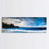 Dramatic Ocean, Seascape Painting, Beach House Decor, Canvas Print, Coastal Wall Art, Bedroom Wall Decor, Blue Wave Art, Nautical Theme