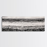 Black and White, Pebble Beach, Monochrome Ocean Art, Coastal Canvas Print, Minimalist Wall Art, Living Room Decor, Framed Canvas Print