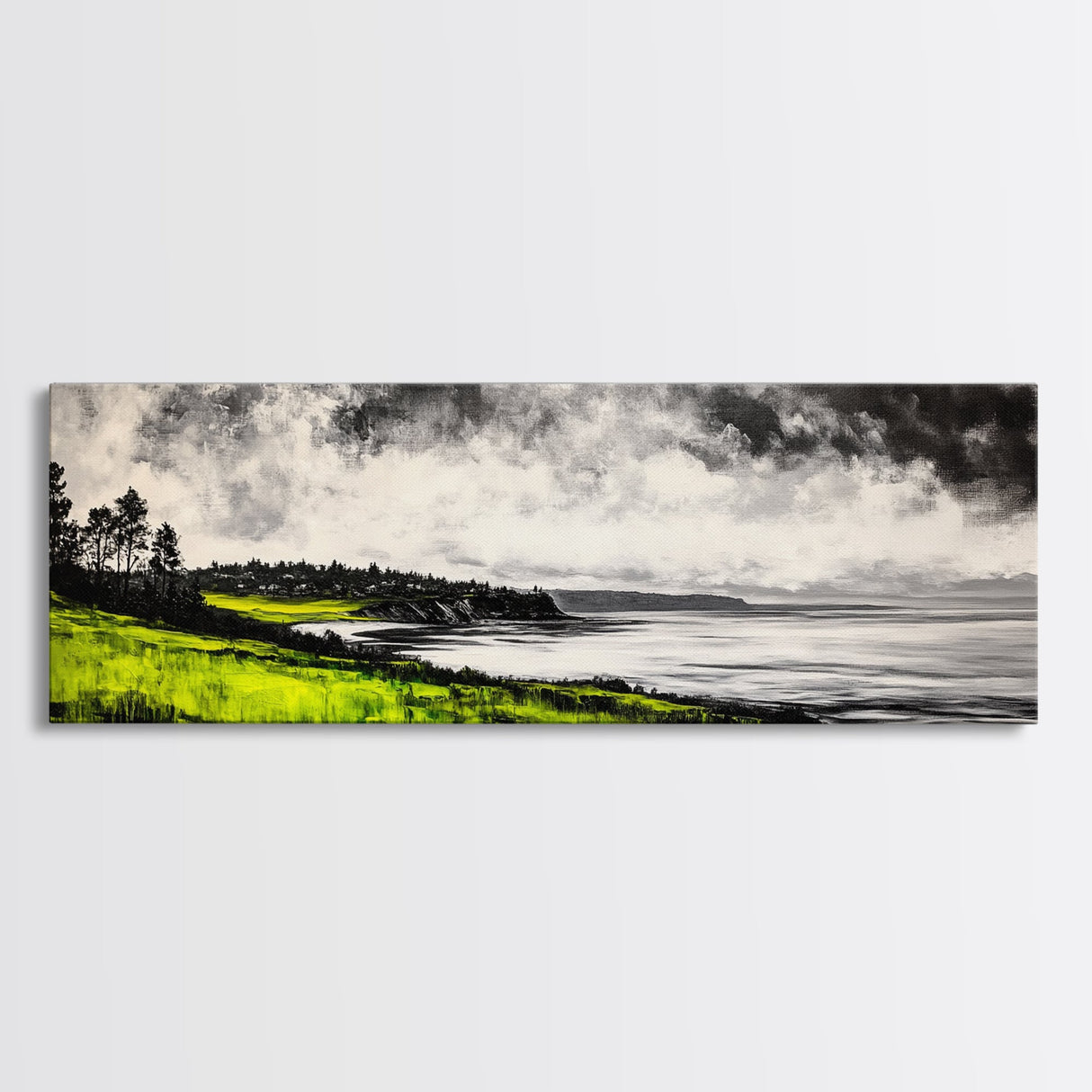 Mountain Reflection, Nature Canvas Print, Lake Wall Art, Black and White Art, Minimalist Landscape, Cabin Decor, Living Room Art
