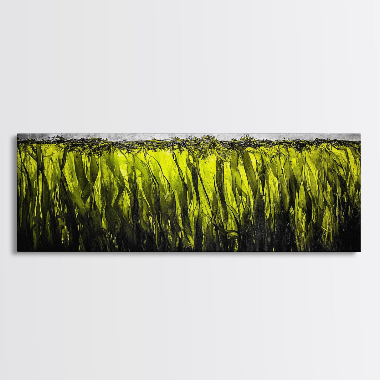 Seaweed Motion, Ocean Canvas Print, Coastal Wall Art, Minimalist Abstract, Green Sea Art, Nature Inspired, Modern Decor, Living Room Art
