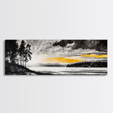 Sunset Landscape Art, Moody Sky Print, Nature Wall Decor, Mountain View Artwork, Rustic Home Decor, Warm Tones, Canvas Print