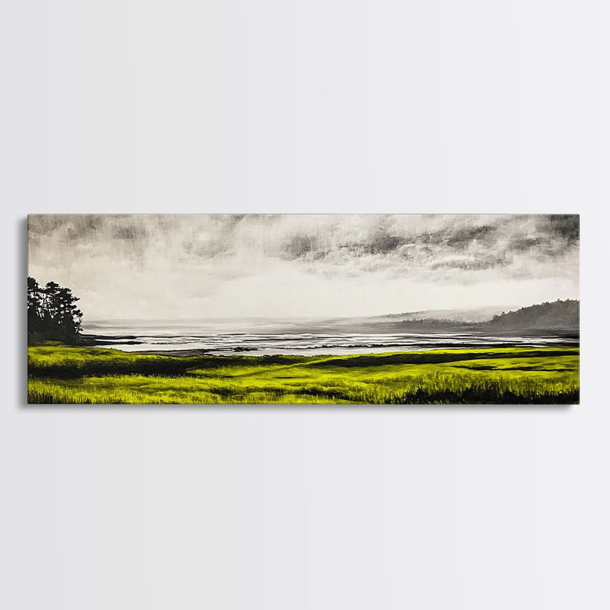 Rolling Hills, Golden Grasslands, Nature Painting, Framed Canvas Print, Rustic Decor, Large Landscape Art, Serene Home Wall Art