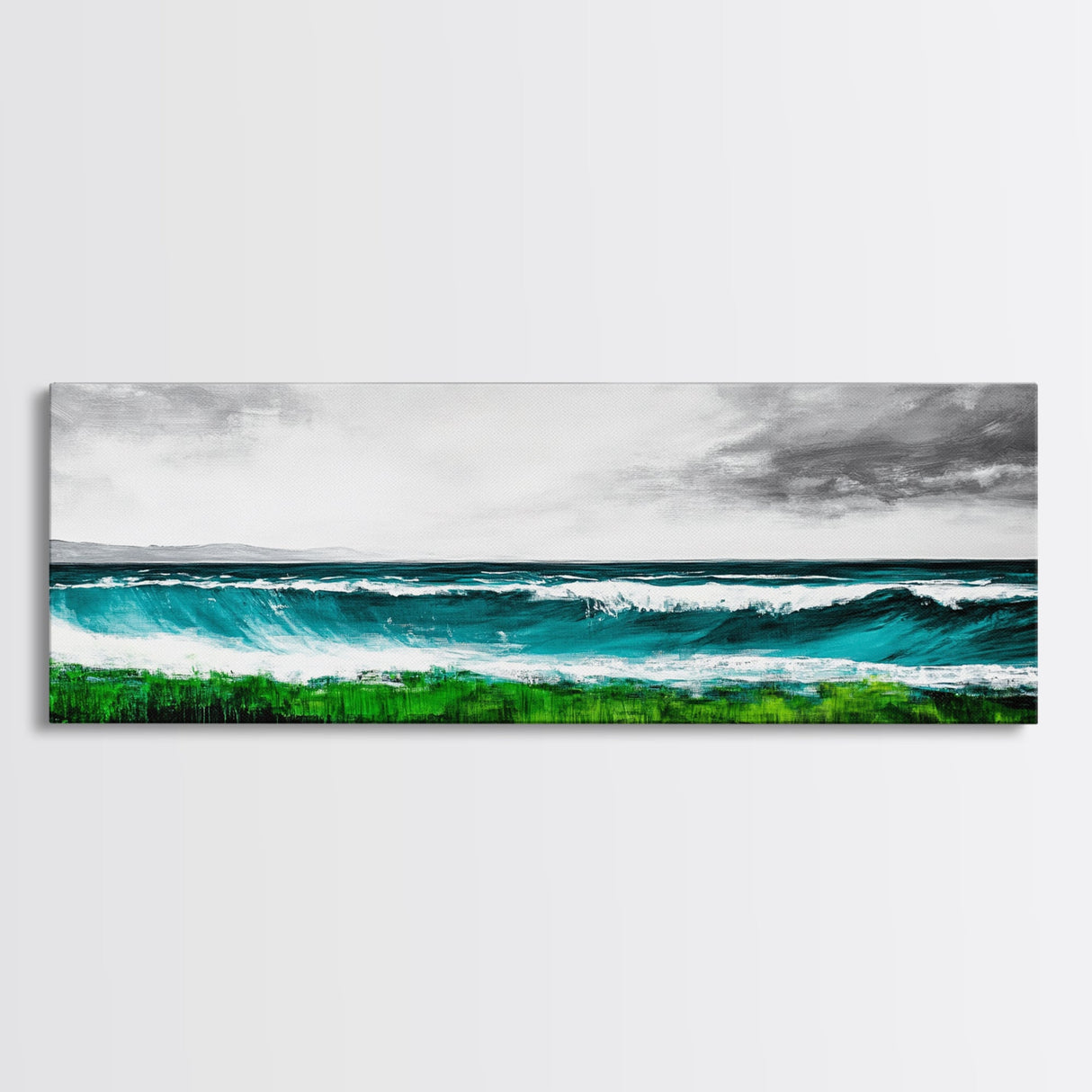 Ocean Waves, Seascape Art, Coastal Decor, Beach House, Framed Canvas Print, Large Wall Art, Modern Nautical, Living Room Art