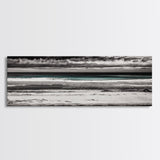 Ocean Bench, Beach Serenity, Black and White Seascape, Minimalist Art, Framed Canvas Print, Calm Coastal, Meditation Space