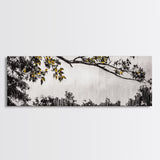 Black White, Dripping Leaves, Modern Art, Framed Canvas Print, Minimalist Decor, Neutral Wall Art, Living Room Wall Art, Monochrome Nature Scene