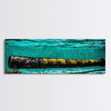 Submerged Cannon, Underwater Art, Nautical Decor, Military History Print, Ocean Themed Wall Art, Man Cave Decor, Framed Canvas Print