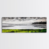 Stormy Beach, Monochrome Art, Framed Canvas Print, Coastal Wall Art, Modern Home Decor, Minimalist Landscape, Office Art, Large Wall Art