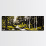 Forest Path, Green Trees, Framed Canvas Print, Nature Landscape Art, Living Room Wall Art, Modern Rustic Decor, Cozy Home Art