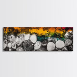 Abstract Stones, Modern Art, Vibrant Wall Decor, Canvas Print, Black White Orange, Office Art, Contemporary Home Decor, Large Wall Art
