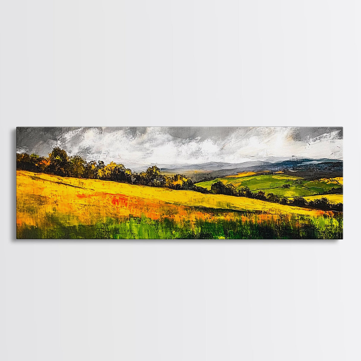 Rolling Hills, Golden Fields, Nature Landscape Art, Framed Canvas Print, Rustic Home Decor, Modern Farmhouse Wall Art, Large Artwork