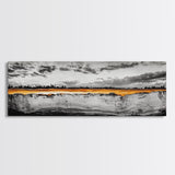 Golden Horizon, Dramatic Sky, Minimalist Landscape, Framed Canvas Print, Neutral Wall Art, Modern Office Decor, Large Wall Hanging