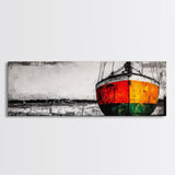 Vibrant Sailboat, Nautical Wall Art, Coastal Decor, Bold Colorful Art, Ocean Theme, Large Statement Piece, Framed Canvas Print, Beach House Art