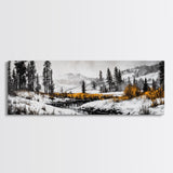 Winter Landscape Art, Snowy Mountain Decor, Modern Rustic Wall Art, Cabin Wall Decor, Nature Print, Framed Canvas Print