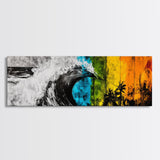 Ocean Wave Painting, Coastal Wall Art, Beach Sunset Decor, Tropical Nature Print, Vibrant Abstract Art, Framed Canvas Print