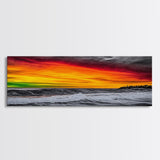 Bold, Ocean, Sunset, Framed Canvas Print, Beach House Art, Modern Coastal Decor, Large Wall Art, Contemporary Seascape, Surf Inspired Art