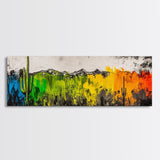 Desert Cactus, Colorful Southwest Art, Boho Wall Decor, Rustic Western Style, Abstract Painting, Framed Canvas Print, Living Room Wall Art